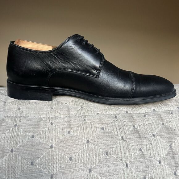 Charles Tyrwhitt Black Leather‎ Cap Toe Oxford Dress Shoes Men\'s 8 Lace Up Work main image 12